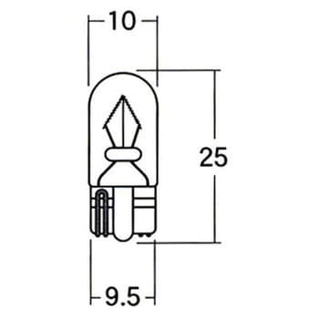 1PWB11 2輪車用ウエッジ球 T10 12V(シングル球) M&H 35506877