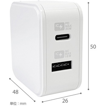 AC USBA+C PD30W 自動識別 リバーシブル カシムラ