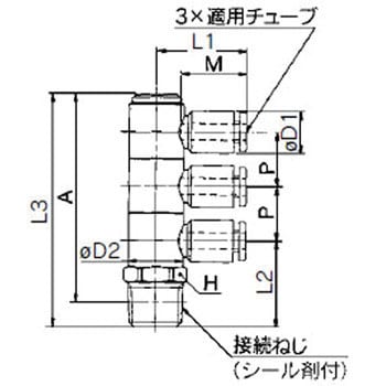 トリプルユニバーサルエルボ KQ2VT