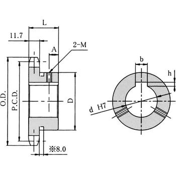スプロケット軸穴完成品(新JISキー溝) No.60 ノーブランド
