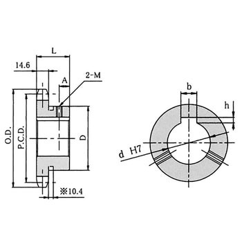 スプロケット軸穴完成品(新JISキー溝) No.80 ノーブランド