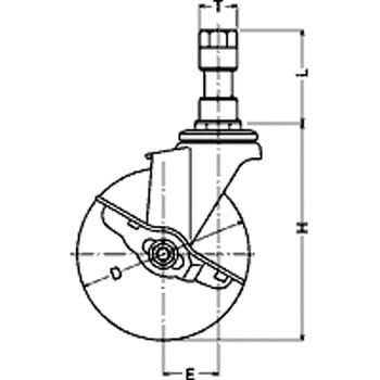 415EX・自在車ストッパー付(ナイロンホイール・ウレタン車) ハンマーキャスター