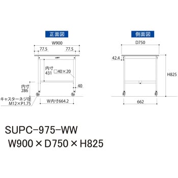 軽量作業台/耐荷重128kg_移動式H825_ワークテーブル150シリーズ 山金工業