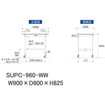 軽量作業台/耐荷重128kg_移動式H825_ワークテーブル150シリーズ