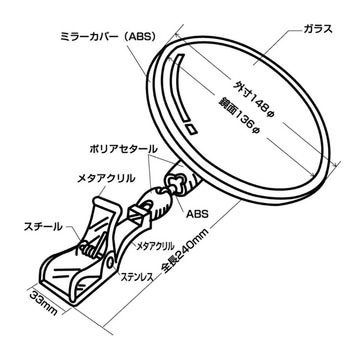 ガレージミラー 光