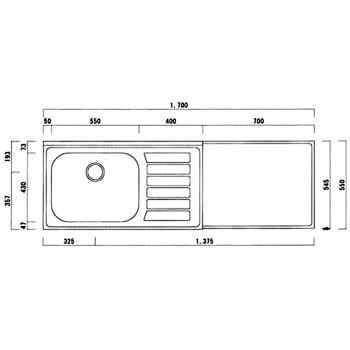 NA55-170GL 公団型流し台(C型・N型) 1台 ニッサンハロー 【通販サイト