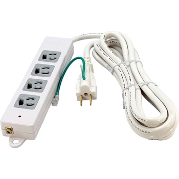 3ピン式4個口電源タップ5m ランプマグネット付き 熱に強い2重構造コンセント 変換アダプター付き STAR Light