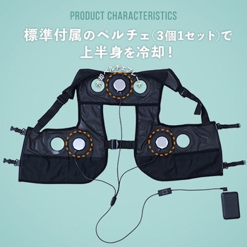 ペルチェベスト メッシュ 冷却/加熱モード (バッテリーセット10000mAh) YAMAZEN(山善)