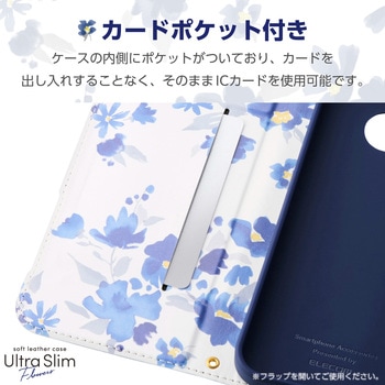 Google Pixel 9a ケース レザー 手帳型 マグネット 衝撃吸収 超軽量 薄型 ワイヤレス充電可 花柄 エレコム
