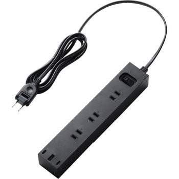 延長コード 電源タップ USB ( コンセント 6口 USB Type-C ×2 USB-A ×1 ) PD 30W マグネット 雷ガード エレコム