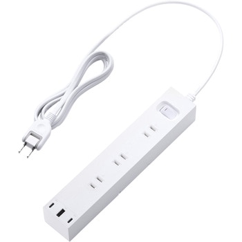 延長コード 電源タップ USB ( コンセント 6口 USB Type-C ×2 USB-A ×1 ) PD 30W マグネット 雷ガード エレコム
