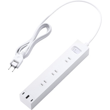 電源タップ 延長コード 6個口 2P USB付 (コンセント×6 Type C×2 USB A