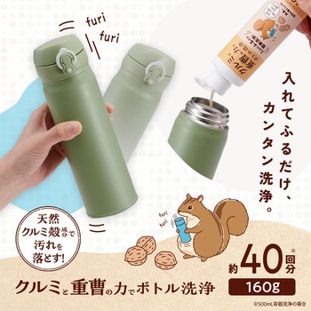 クルミと重曹の力でボトル洗浄 アイメディア