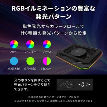 最大3500rpm ターボファン搭載 RGBイルミネーション対応タッチパネル搭載 ゲーミング ノートPCクーラー OWLTECH(オウルテック)