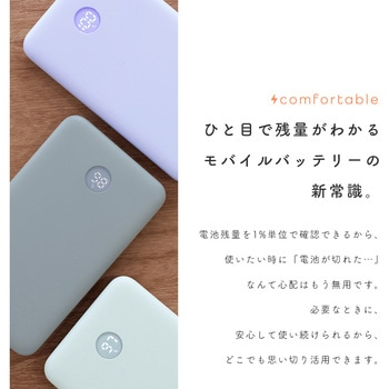 モバイルバッテリー 10000mAh  残量表示ディスプレイ PD20W入出力 PSE適合製品 MOTTERU