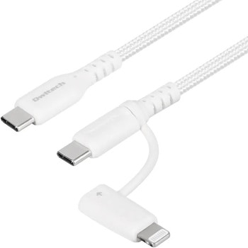 やわらか超タフで断線に強い 耐屈曲10万回以上 PD60W充電対応USB Type-C to Type-C/Lightning 2in1ケーブル OWLTECH(オウルテック)