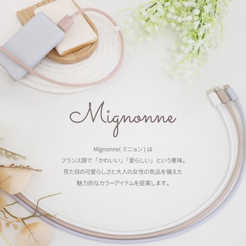 シースルー素材採用 耐屈曲5万回 PD60W充電/データ転送USB Type-C to USB Type-C シリコンケーブル Mignonne(ミニョン) OWLTECH(オウルテック)