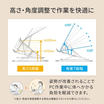 高さと角度が調節できるノートパソコン/タブレット向け 折りたたみ式アルミスタンド OWLTECH(オウルテック)
