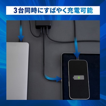 超速充電 最大PD100W出力 GaN採用USB Type-C×2 USB Type-A×1 AC充電器 OWLTECH(オウルテック)