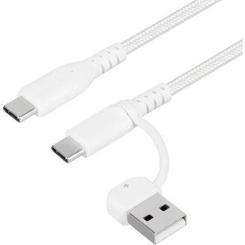 超タフで断線に強い 耐屈曲10万回以上 最大PD60W充電対応Type-A/USB Type-C to USB Type-C 2in1ケーブル OWLTECH(オウルテック)