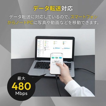 超タフで断線に強い 耐屈曲10万回以上 最大PD60W充電対応Type-A/USB Type-C to USB Type-C 2in1ケーブル OWLTECH(オウルテック)
