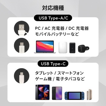 超タフで断線に強い 耐屈曲10万回以上 最大PD60W充電対応Type-A/USB Type-C to USB Type-C 2in1ケーブル OWLTECH(オウルテック)