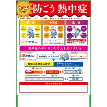 熱中症注意看板1100X1400 NTS-08 グリーンクロス
