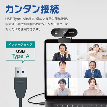 WEBカメラ Full HD 200万画素 オートフォーカス 三脚取付穴 角度調整 プライバシーカバー - AFF WARE