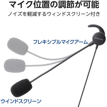 ヘッドセット 片耳 有線 3.5mm 接続 カナル型 マイク付き 高音質 音量調整 ミュート機能 エレコム