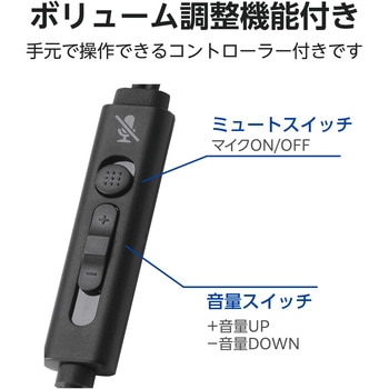 ヘッドセット 片耳 有線 3.5mm 接続 カナル型 マイク付き 高音質 音量調整 ミュート機能 エレコム
