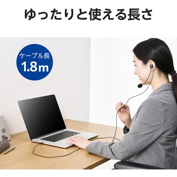 ヘッドセット 片耳 有線 3.5mm 接続 カナル型 マイク付き 高音質 音量調整 ミュート機能 エレコム