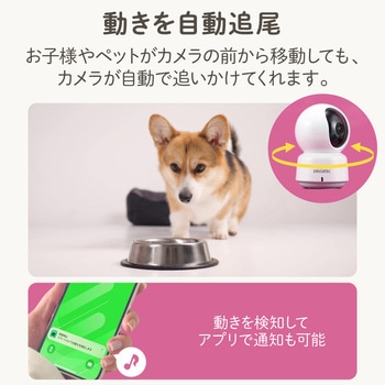 見守りカメラ Wi-Fi接続 フルHD 自動追尾 双方向通話対応 赤外線・温度センサー搭載 DXアンテナ
