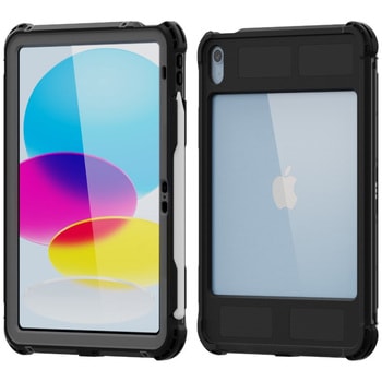 <耐衝撃・防塵防水>iPad A16/第10世代専用(11インチ)IP68ケース 回転ハンドベルト付スタンド付属 ブルー