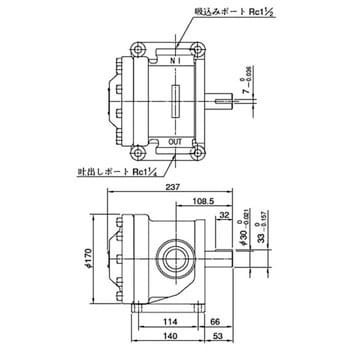 150T-116-L-RR-40 150形単段ポンプ 1個 油研工業 【通販モノタロウ】