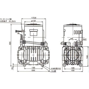 ダイアフラム型ドライ真空ポンプ 1段排気方式 電源AC DAT-100S