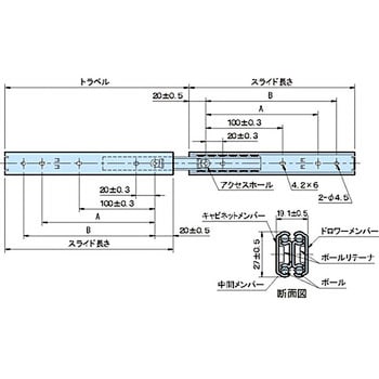RS27D スライドレール(オーバートラベルタイプ) イマオコーポレーション