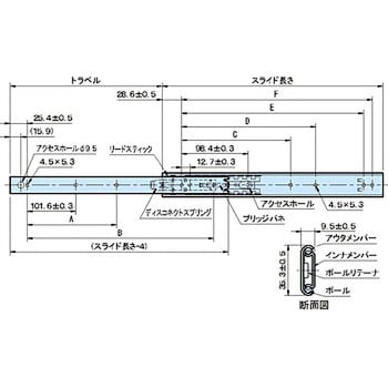 Rs35s M スライドレール ディスコネクトロック手動タイプ イマオコーポレーション スライドレール 通販モノタロウ Rs35s 12m