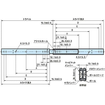 RS35D スライドレール(オーバートラベルタイプ) イマオコーポレーション