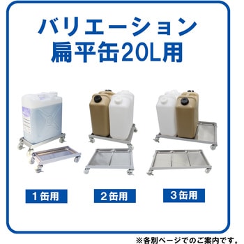 ごくかるキャリー 扁平缶20L用 液漏れ防止トレー付 ステンレス304 エム・あい