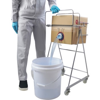 ステンレス製缶スタンド 浅型段ボール用 キャスター付 エム・あい