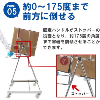 ステンレス製缶スタンド 浅型段ボール用 キャスター付 エム・あい