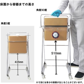 ステンレス製缶スタンド 浅型段ボール用 キャスター付 エム・あい