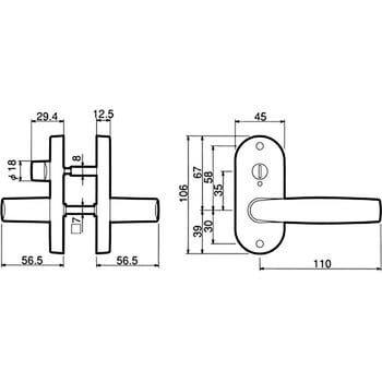 JL-24-4K-N Jレバー 小判座表示錠 1セット 川口技研(GIKEN) 【通販