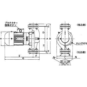 40PBZ-4023A 鋳鉄製ラインポンプ(全閉モータ) 1台 三相電機 【通販