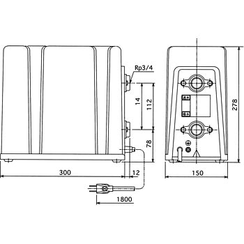 SHB-1021A2 給湯加圧ポンプ(流量スイッチ式) 1台 三相電機