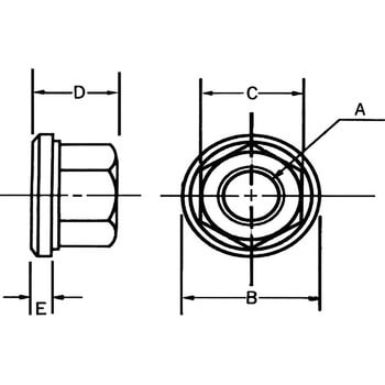 材質 S45c ねじ径a W1 2 12 Fn 1個 フランジナット インチサイズ 1個 ニューストロング販売 通販モノタロウ