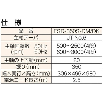 ESD-350S-DK 卓上ボール盤 1個 遠州工業 【通販モノタロウ】