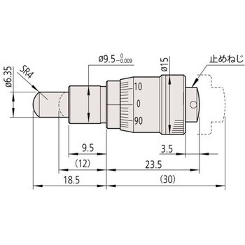 MHC3-6.5CFP ファインピッチマイクロメータヘッド: 1個 Mitutoyo