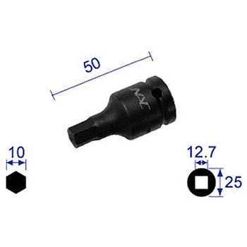 ヘキサゴンレンチソケット(ショートタイプ) (差込角12．7mm) NAC(長堀工業)