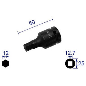 ヘキサゴンレンチソケット(ショートタイプ) (差込角12．7mm) NAC(長堀工業)